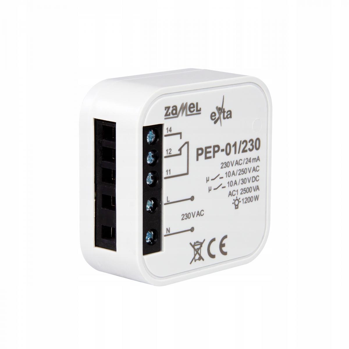 ZAMEL Przekaźnik elektromagnetyczny dopuszczalny 230VAC, 10A PEP-01/230
