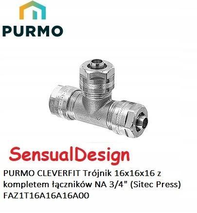 PURMO Trójnik 16x16x16 z kompletem łączników NA 3/4 (Sitec Press)