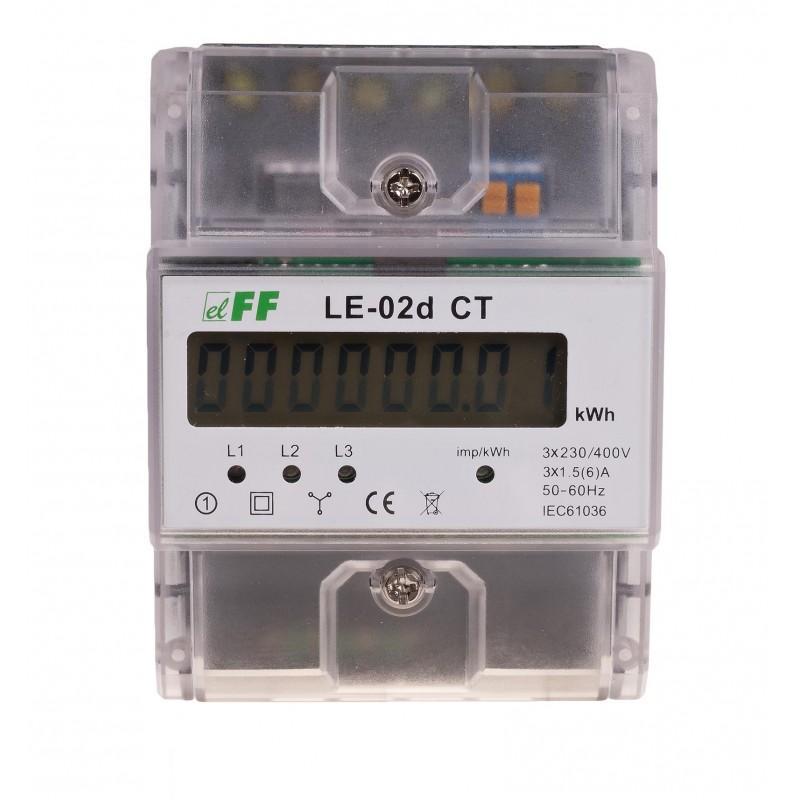 Licznik energii elektrycznej LE-02d - trójfazowy, wyświetlacz LCD, kl.1, 3x