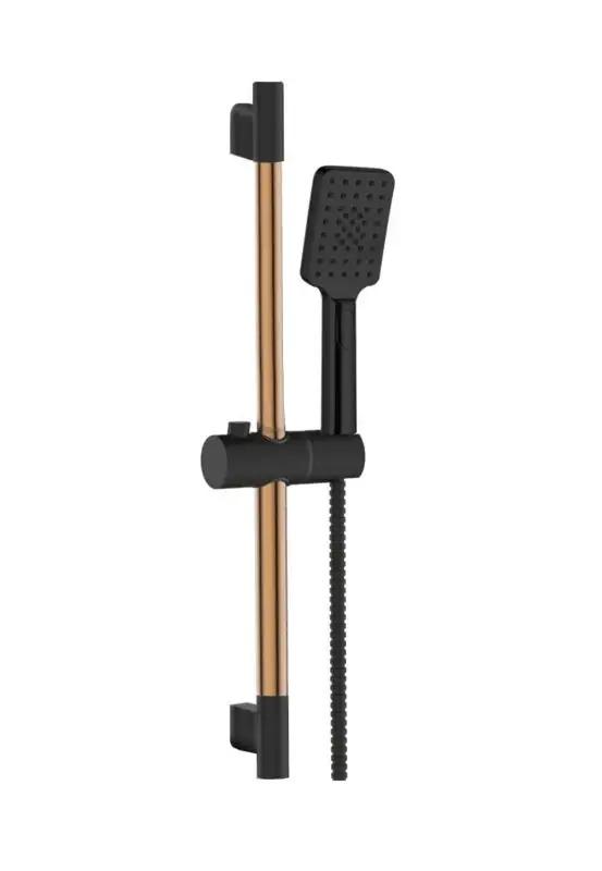 INVENA ZESTAW NATRYSKOWY NA DRĄŻKU MIDNIGHT BLACK GOLD ROSE 3F