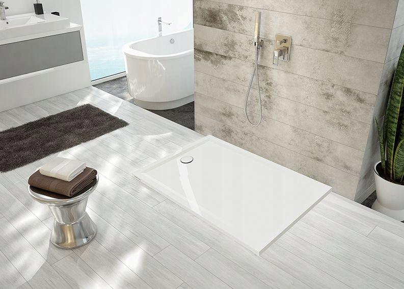 Brodzik min prostokąt 80x90x3 cm SANPLAST Space Mineral B-M/SPACE S z syfon