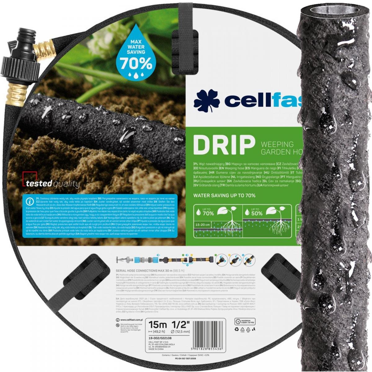 CELLFAST Wąż nawadniający DRIP 1/2, zwój o dł. 15 mb