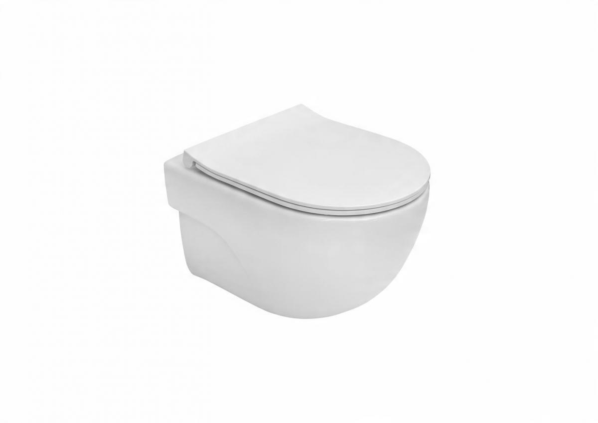 Miska wisząca MERIDIAN COMPACTO 48x36cm Rimless Deska wolnoopad. SLIM Biały
