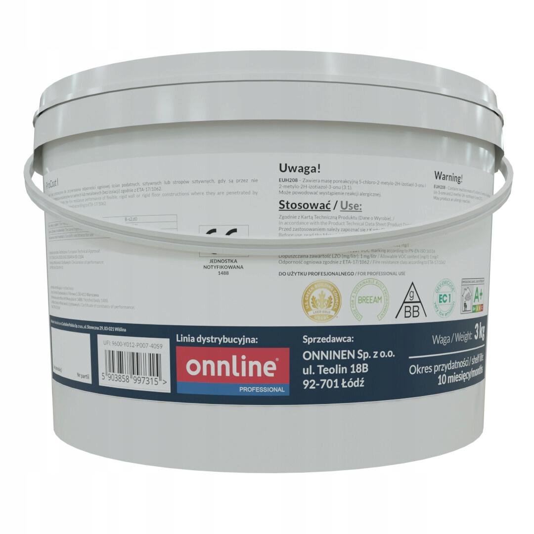 Pasta ogniochronna Piro Coat I, opakowanie handlowe 3kg PIROSYSTEM_ONNLINE