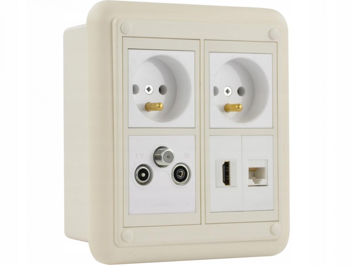Puszka podłogowa (floorbox) 8M (45x45) regulowana głębokość, do podłogi tec