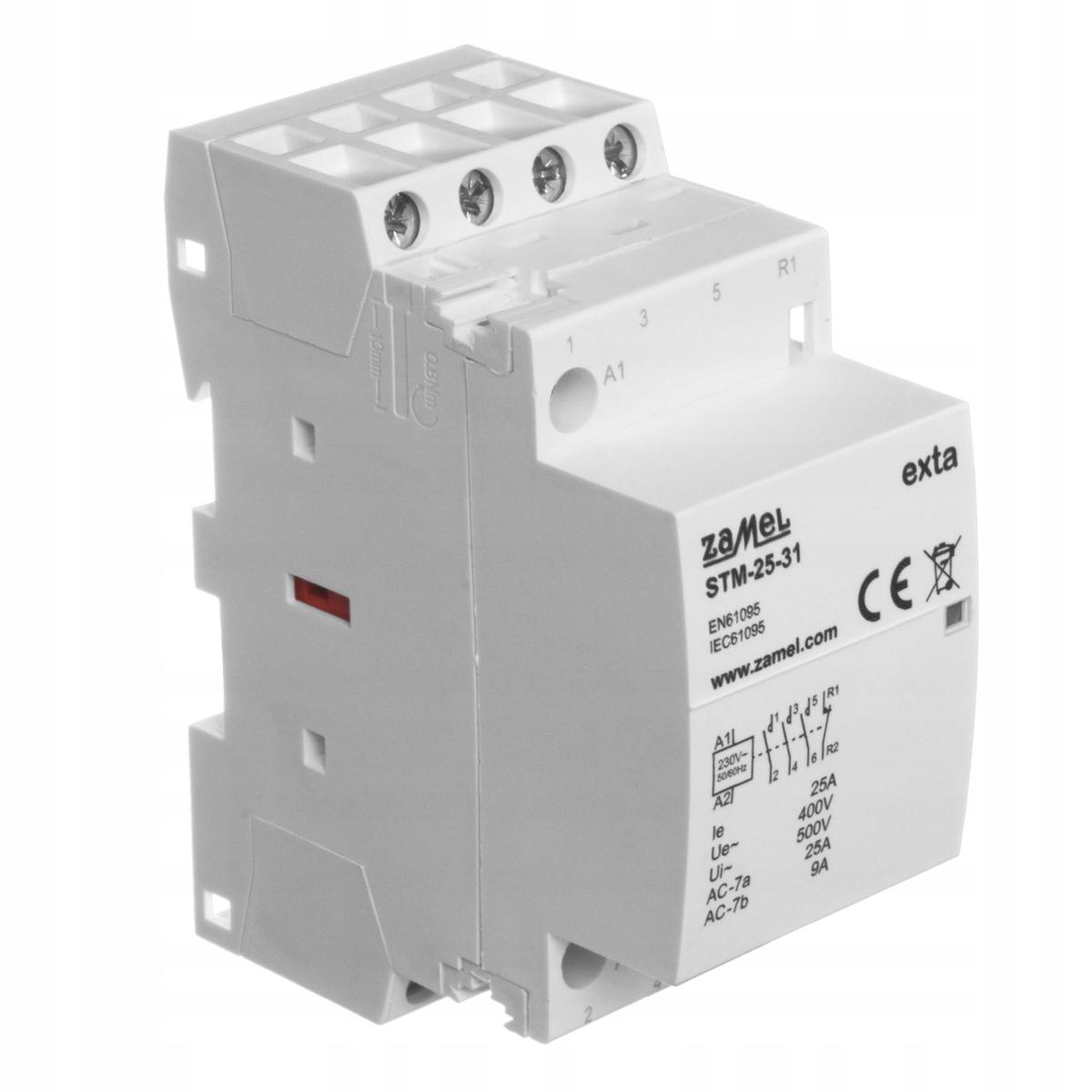 ZAMEL Stycznik modułowy instalacyjny 25A, 3xNO + 1xNC, 230V AC STM-25-31