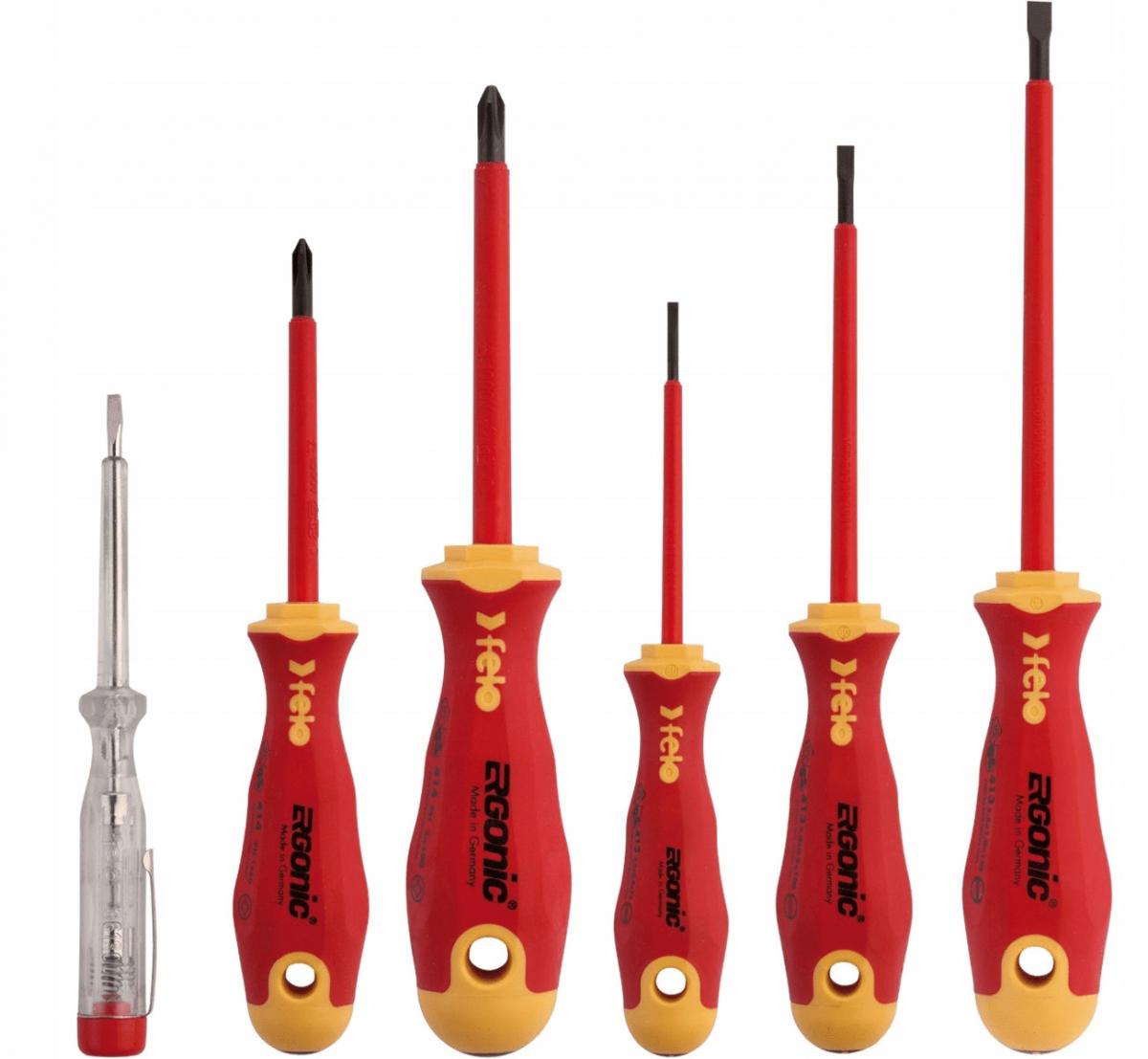FELO Zestaw 5 wkrętaków VDE Ergonic + próbnik Felo