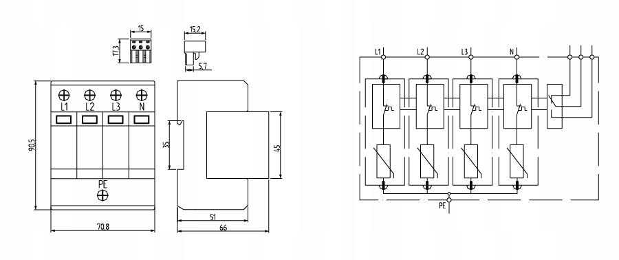 SIMET Warystorowy ogranicznik przepięć SIMTEC (B+C) ST30B+C4P