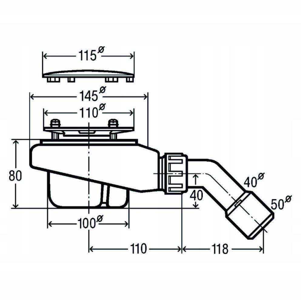 SCHEDPOL Brodzik kompozytowy Kalait Stabilsound Plus Black Stone 90x90 z M2