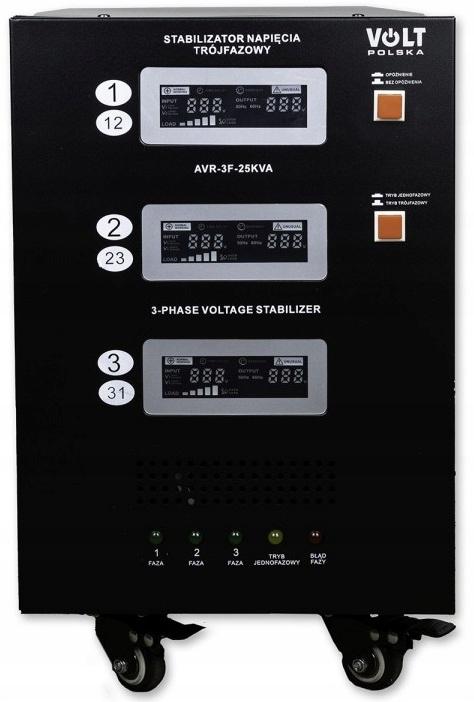 VOLT Stabilizator napięcia trójfazowy AVR PRO 25000VA 3% SERVO 3-F
