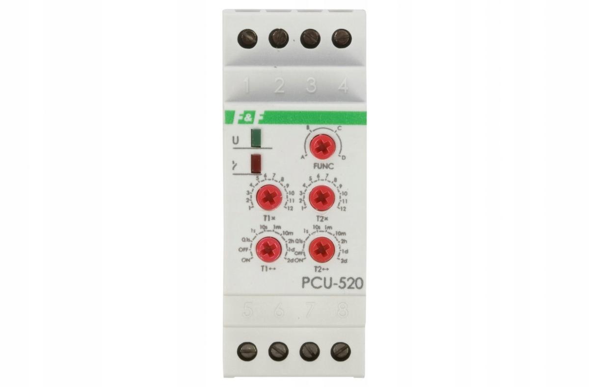Przekaźnik czasowy PCU-520 wielofunkcyjny, dwa niezależne czasy T1 i T2, st