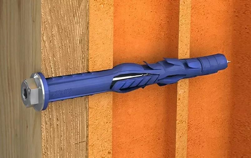 Kołek ramowy poliamidowy 10x100 mm z kołnierzem, wkręt ocynk płatkowy, [OP