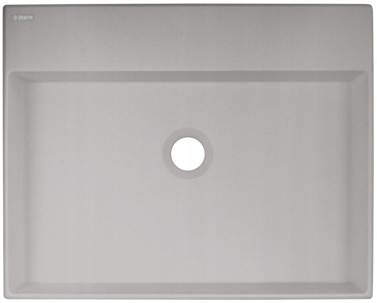 Umywalka granitowa stawiana na blat - 500x400 mm Correo, szary metalik