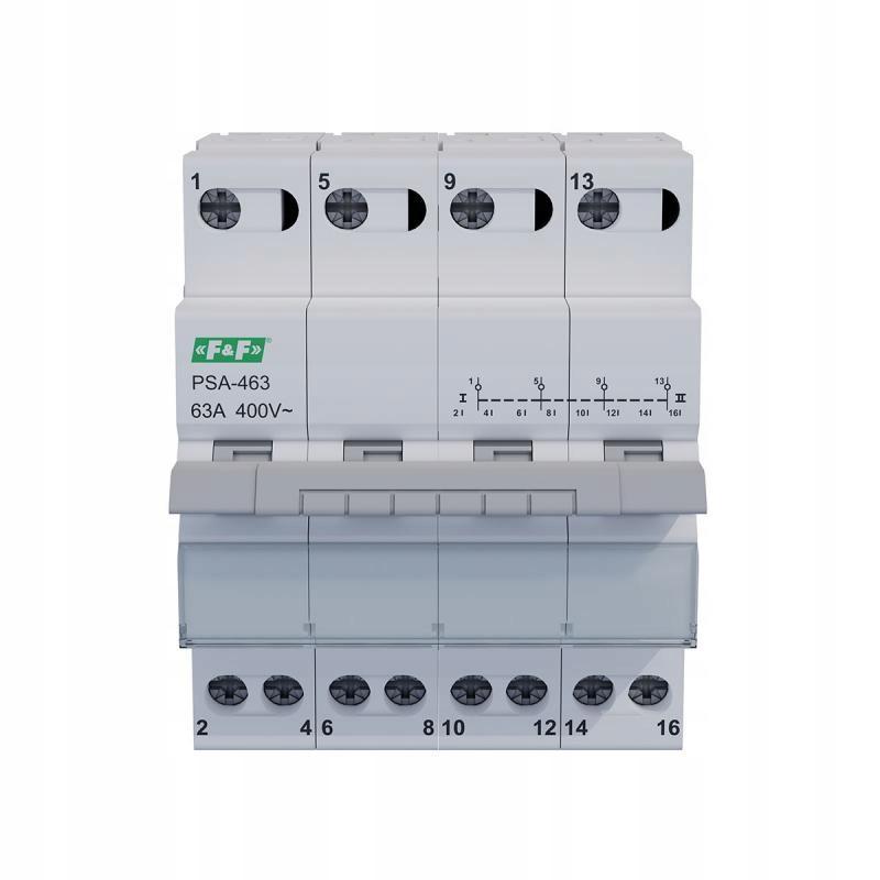 F&F Przełącznik modułowy sieć-agregat, 4-torowy, 63 A PSA-463