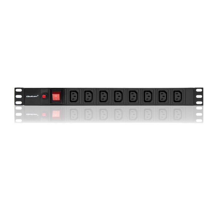 QOLTEC Listwa zasilająca do szafy RACK 19 1U 10A PDU 8xIEC C13 2m