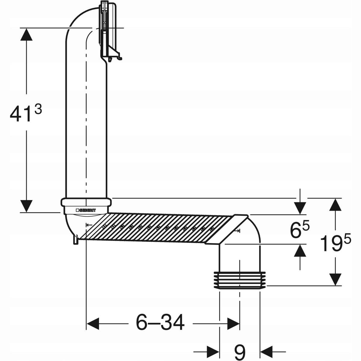 Kolano odpływowe Geberit S d90x110 harmonijka 48h