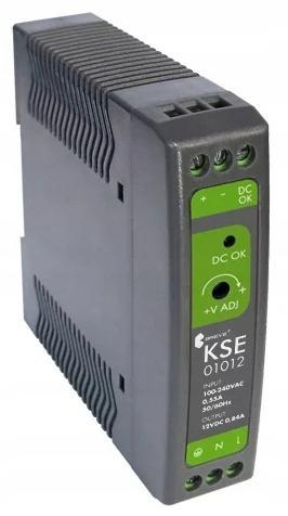 Zasilacz impulsowy KSE 01012P 230/ 12VDC 0.84A 9,6W na szynę DIN, Uzas: 85-