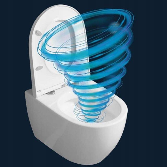 Zestaw C198 miska zawieszana ZEN PRO SQUARE VORTEX , deska Larga slim wra