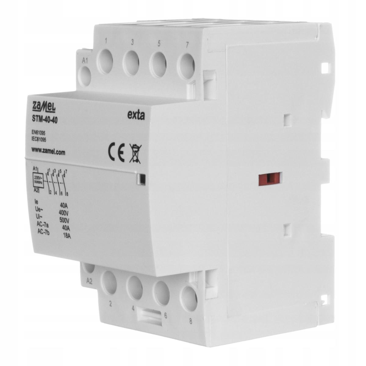 ZAMEL Stycznik modułowy instalacyjny 40A, 4xNO, 230V AC STM-40-40