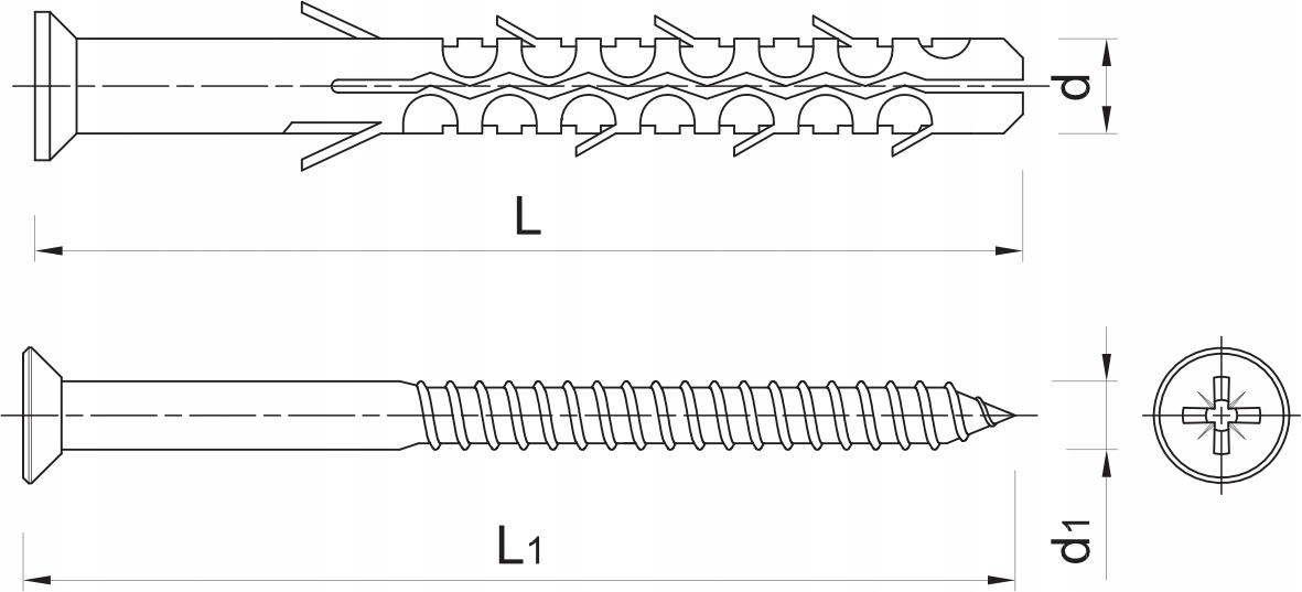 KOELNER Kołek fi 8x140 mm z długą płaszczyzną podziału z wkrętem stożkowym