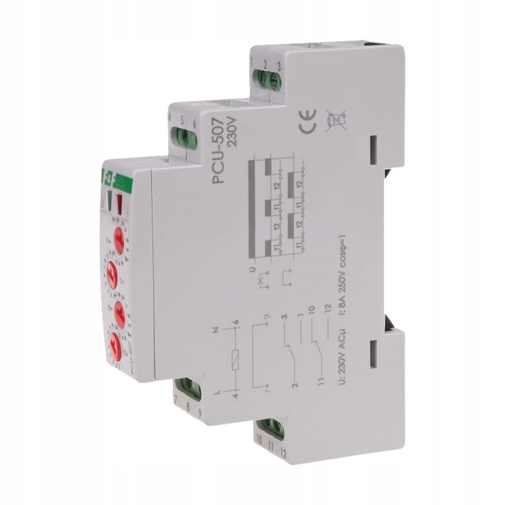 Przekaźnik czasowy PCU-507 wielofunkcyjny, dwa niezależne czasy T1 i T2, st