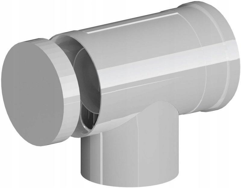 Kolano koncentryczne do systemów kominowych PP-AL 87° DN60/100mm z rewizją