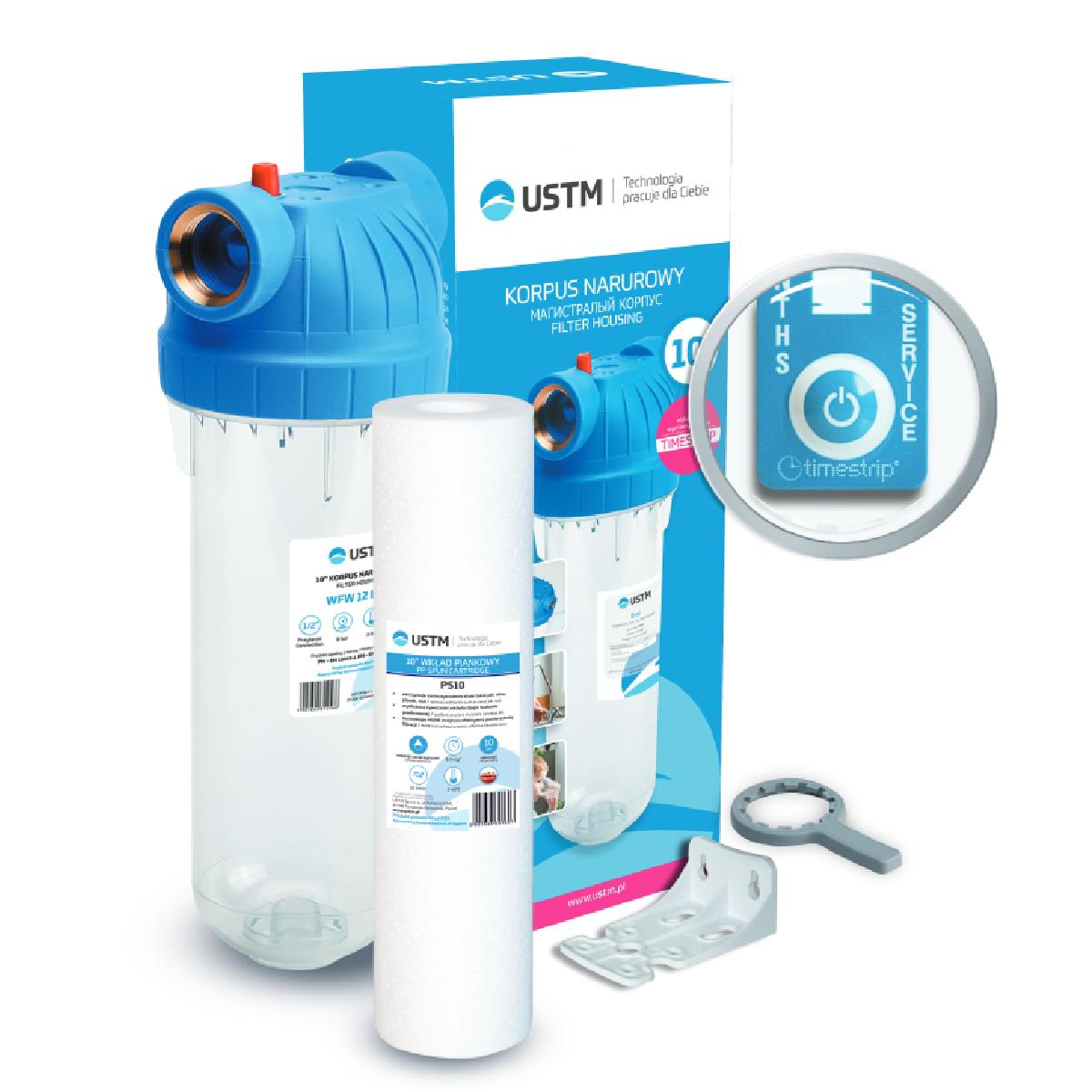 Korpus 10 z przyłączem 1 + płytka + klucz + wkręty + wkład