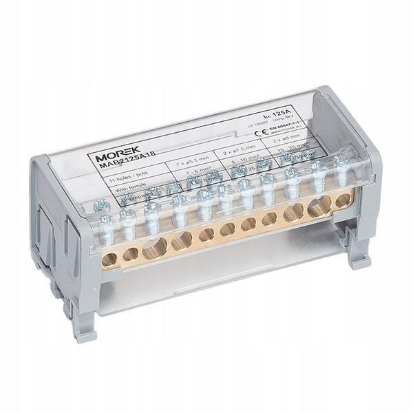 MOREK Blok dystrybucyjny Moblock 2P 1000V 125A-11 2x35 + 2x25 + 7x6mm2