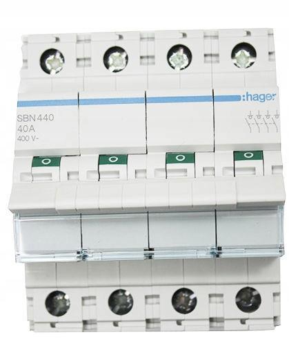 HAGER Modułowy rozłącznik izolacyjny 4P 40A 400VAC