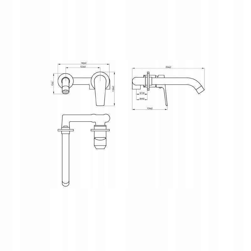 INVENA BATERIA UMYWALKOWA PODTYNKOWA SIROS CHROM