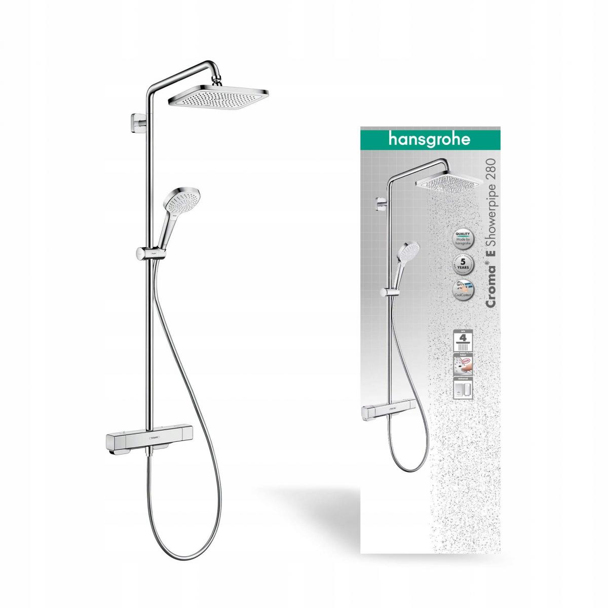 Komplet prysznicowy Hansgrohe Croma E 208 1 jet z termostatem 27630000