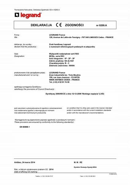 LEGRAND Wyłącznik różnicowoprądowy RX3 4P 25A 30MA TYP AC