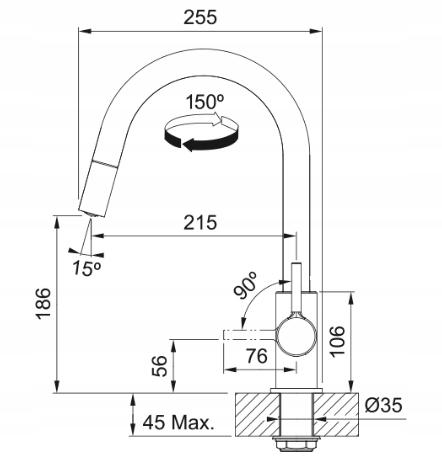 FRANKE Bateria kuchenna Lina J pull-out Chrom