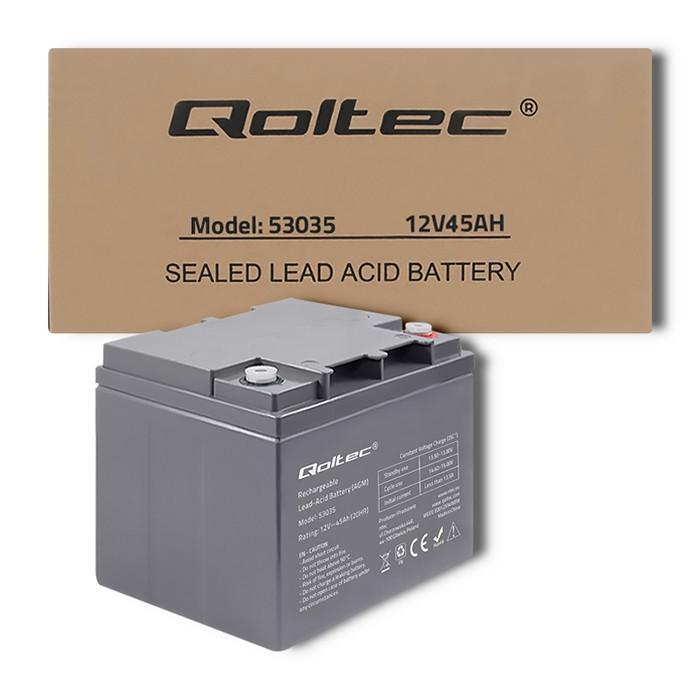 QOLTEC Akumulator AGM 12V 45Ah max. 540A