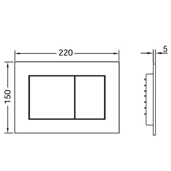 Przycisk spłukujący TECE now z tworz do WC chrom połysk 220x150x5 mm