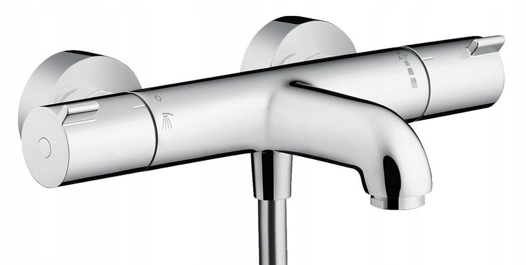 Bateria wannowo-prysznicowa dwuuchwytowa ścienna Hansgrohe Ecostat srebrny