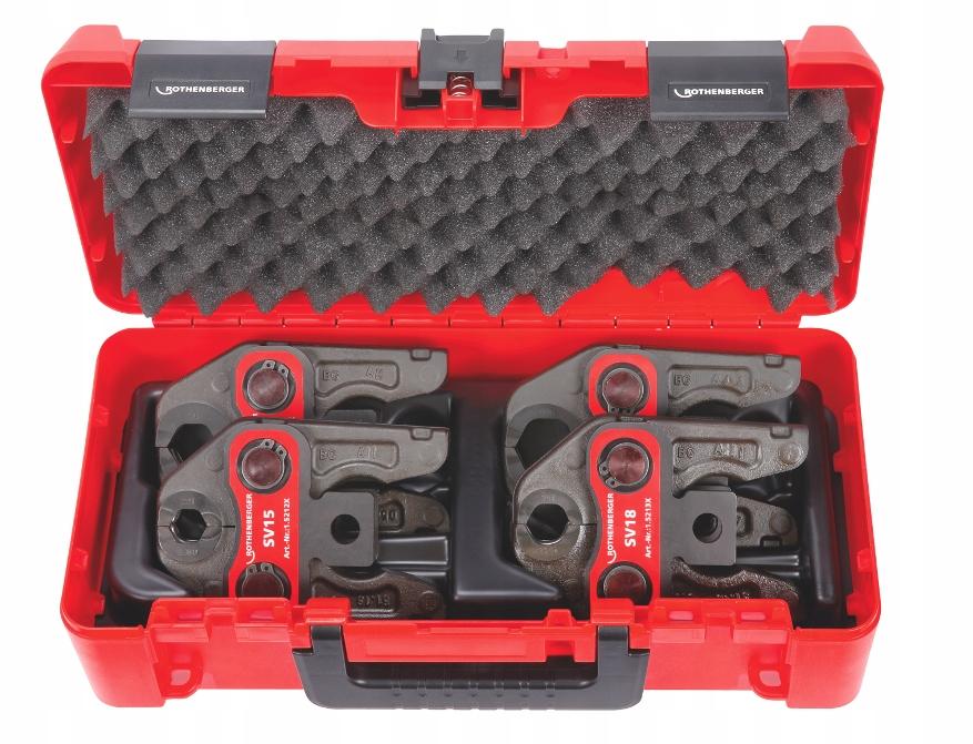 Zestaw szczęk zaciskowych standard w walizce ROCASE, SV 15-18-22-28 mm
