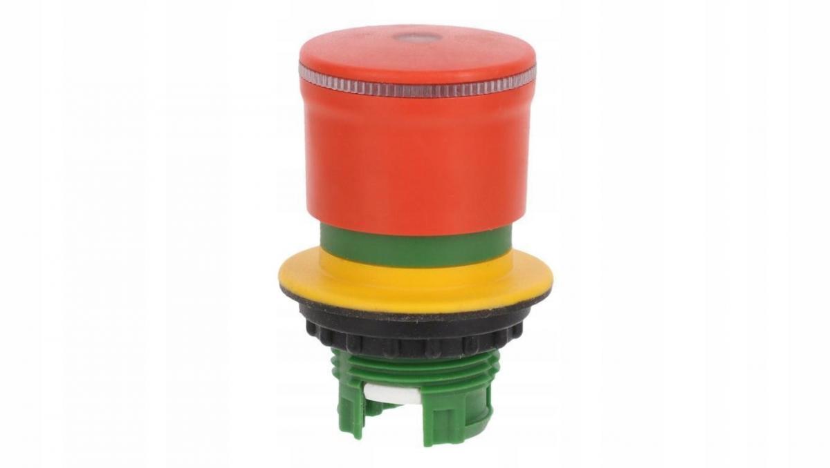 Przycisk bezp .30mm, otwór 22mm, pierścień podświetlany, odblokowywany prze
