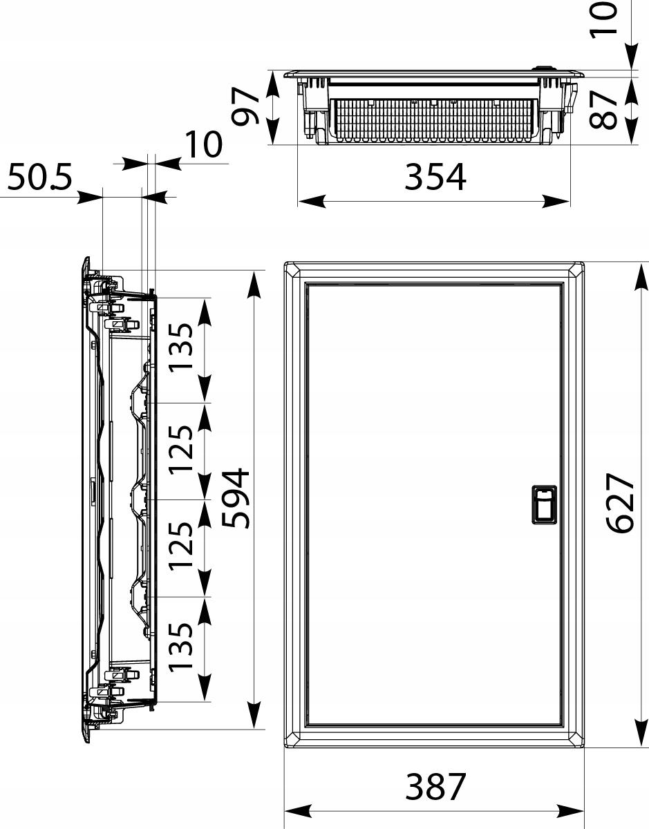 RPDM 3x14 Rozdzielnica podtynkowa drzwi metalowe N+PE (42) IDEAline