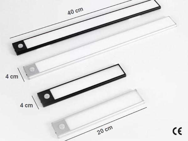 Oprawa meblowa LED do szaf, 200mm, 4000K, light sensor + pir, ładowanie 750