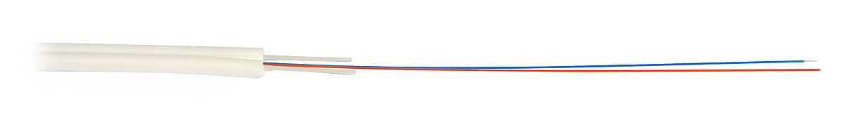 A-LAN Kabel światłowodowy FTTH płaski SM 2J 9/125 LSOH biały - ALANTEC