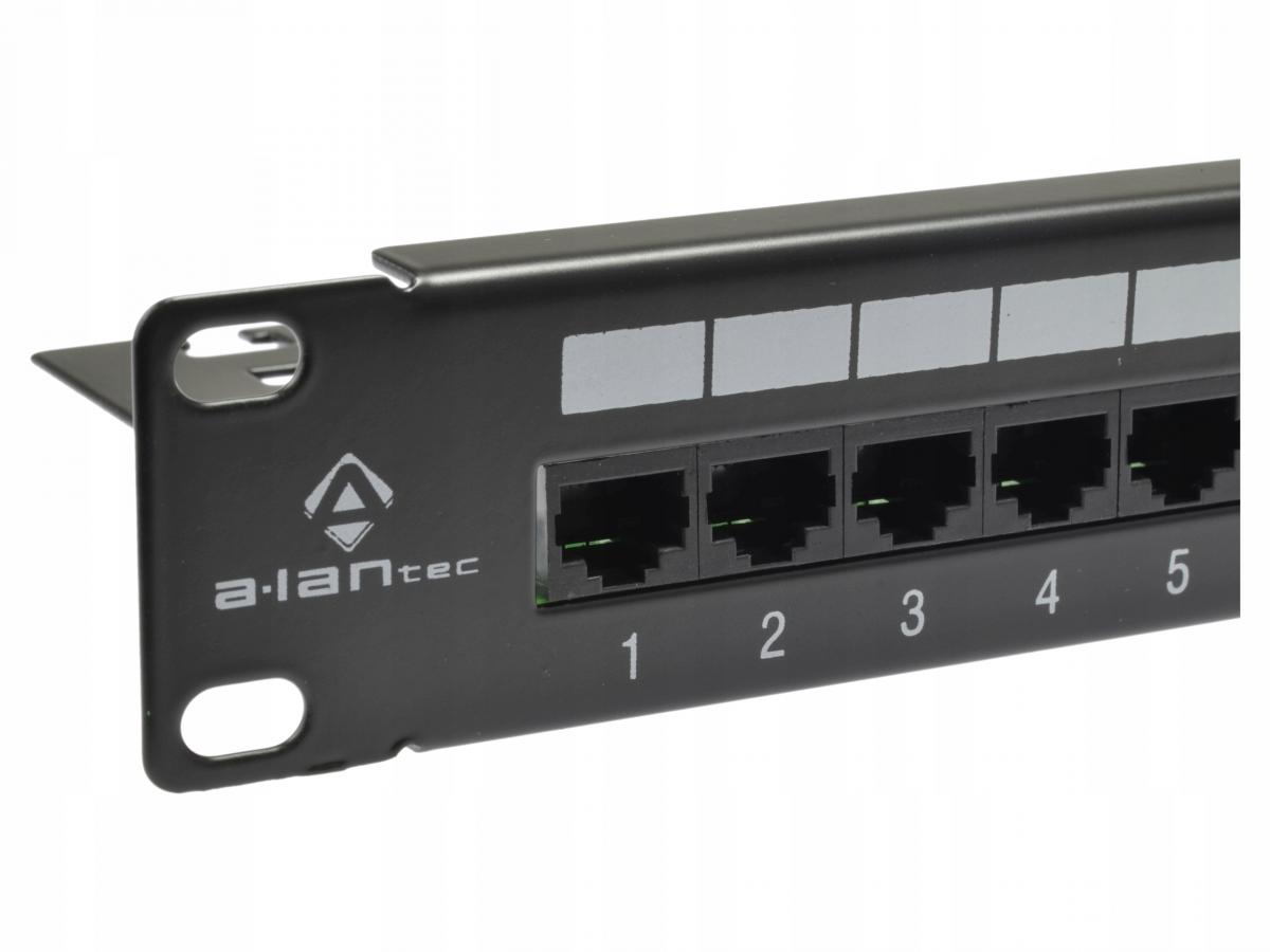 A-LAN Patch panel UTP kat.5e 24 porty LSA z półką 1U/19