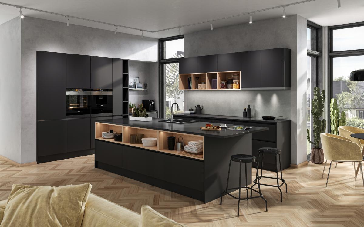 FERRO Bateria zlewozmywakowa Zumba II czarna wylewka, 2-Funkcyjna, chrom