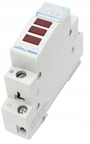HAGER Lampka sygnalizacyjna potrójna, czerwona 230V AC
