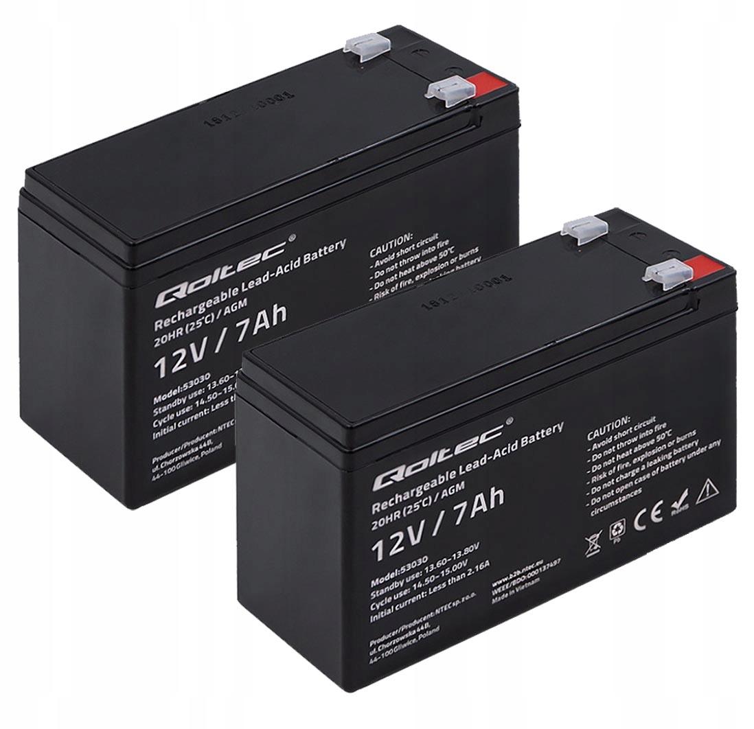 QOLTEC Akumulator AGM 12V 7Ah max. 105A