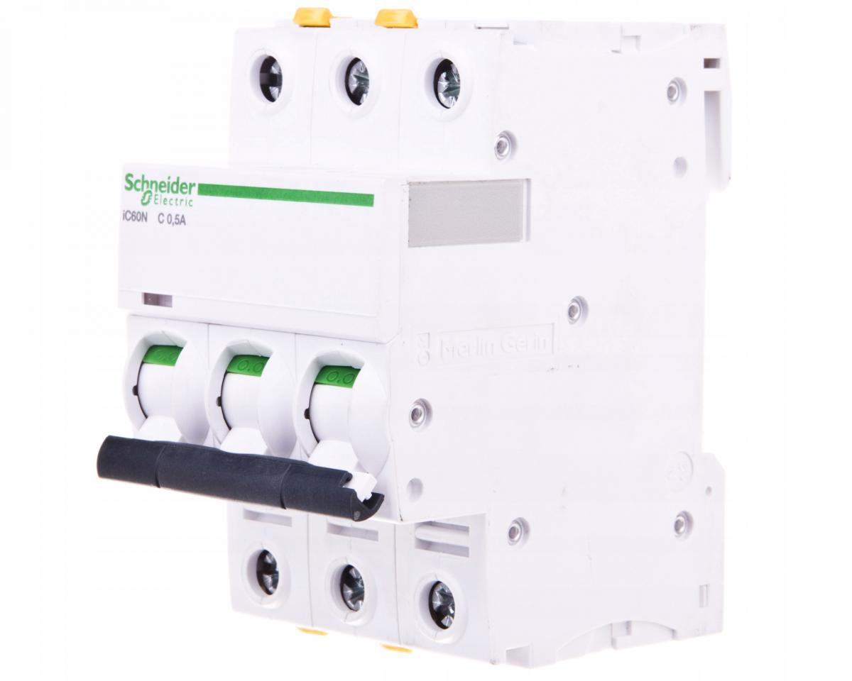 SCHNEIDER ELECTRIC Wyłącznik nadprądowy iC60N-C0,5-3 C 0,5A 3-biegunowy