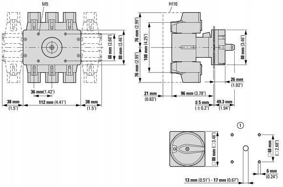 EATON Rozłącznik On/Off In=160A P=55kW P5-160/EA/SVB