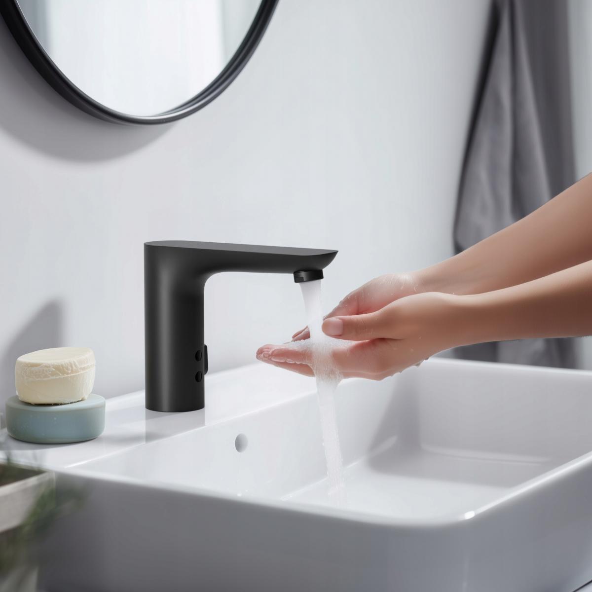 Bateria umywalkowa stojąca Invena Smart Flow czarny