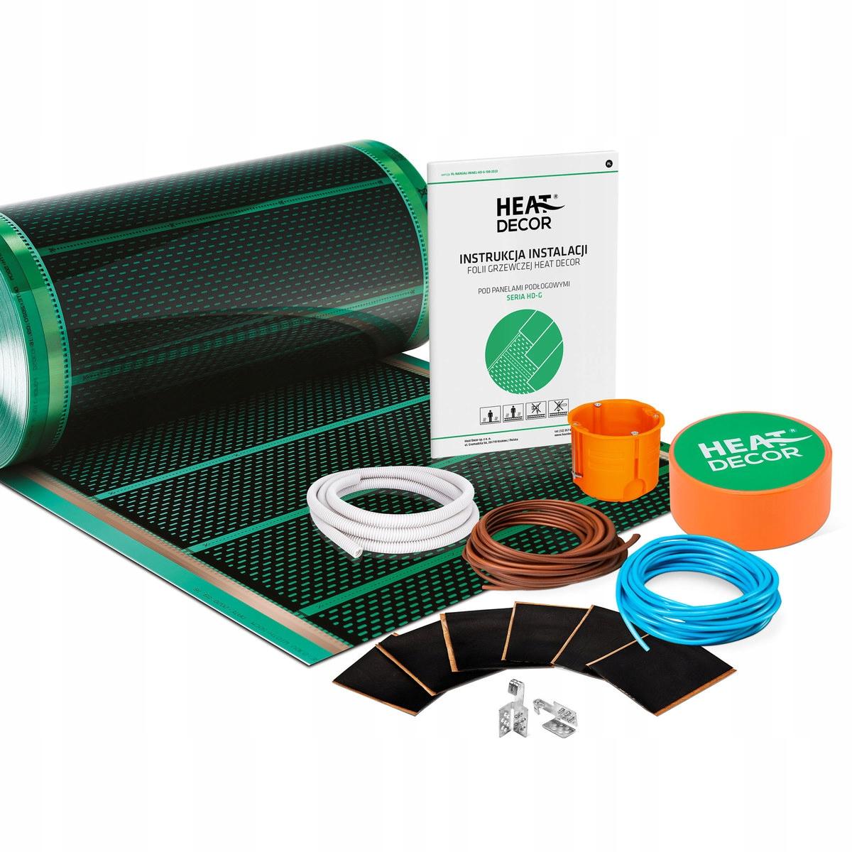 Zestaw folii grzewczej HD-G 140 W/m2 szer 50 cm bez termos konektor BX 14m2