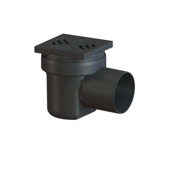 KESSEL Wpust piwniczny z PP z rusztem 150x150, czarny